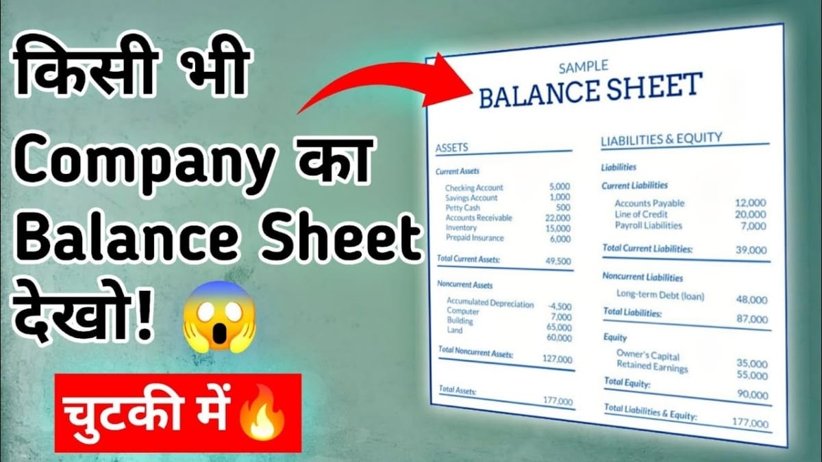Kisi bhi company ka balance sheet kaise nikale